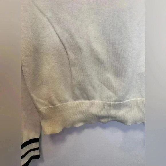 Liz Claiborne pullover crewneck lightweight sweater white and black size small - Picture 6 of 10